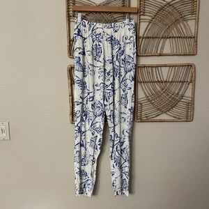 Vintage Jams World Toku Hawaiian Aloha Pants Floral Rayon 90s Beachy Vacay S B10